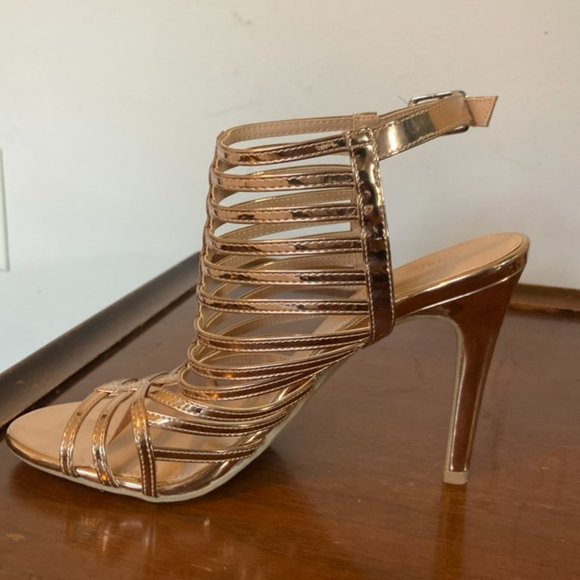 Gold Strappy Heels - Picture 3 of 10